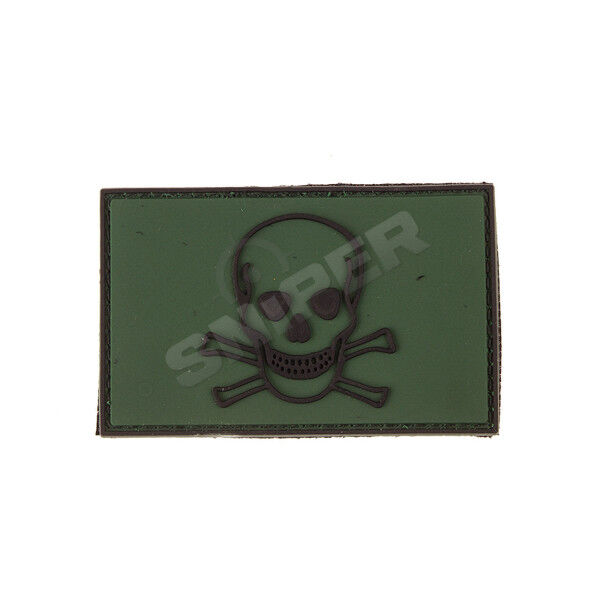 Skull and Bones PVC Patch, green (B33) - Bild 1