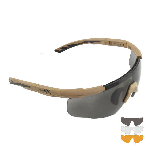 WileyX Saber Advanced Tan Frame Goggles, Grey/Clear/Light Rust Lens - Bild 1