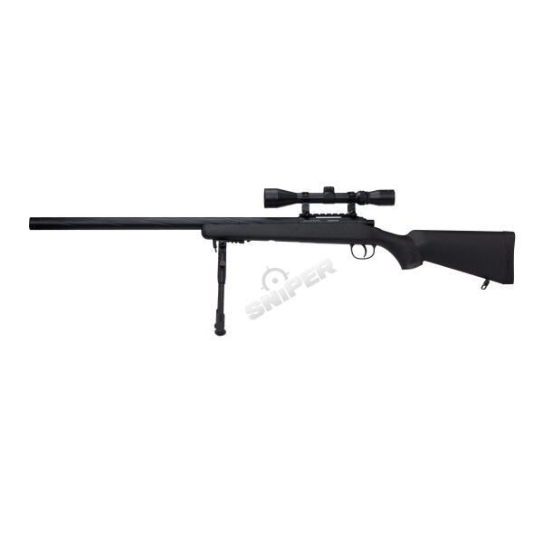 Specna Arms SA-S12 Sniper Rifle w/ Scope &amp; Bipod, Black - Bild 1