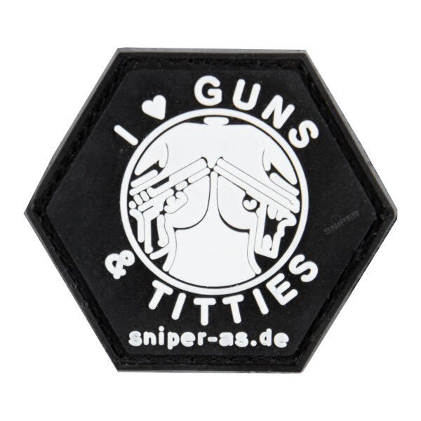 I Love Guns &amp; Titties 3D Rubber Patch - Bild 1