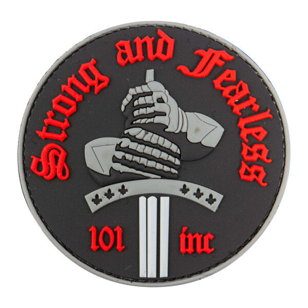 3D PVC Patch Strong and Fearless, red - Bild 1