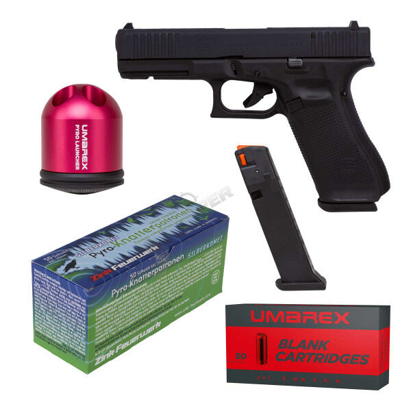 Silvester Bundle #1 Glock 17 Gen 5 9mm P.A.K Schreckschusspistole, Black - Bild 1