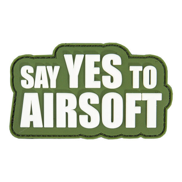 Patch 3D PVC Say yes to Airsoft, green - Bild 1