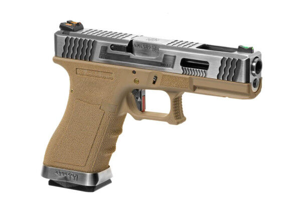 WE Force 08 Silver Barrel Metal-Slide GBB Softair, Tan - Bild 1