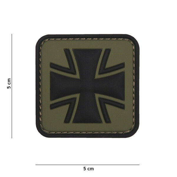3D PVC Patch German Cross, Green - Bild 1
