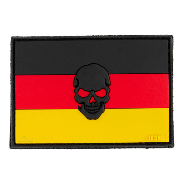 Deutschland Skull PVC Patch, schwarz/rot/gelb - Bild 1
