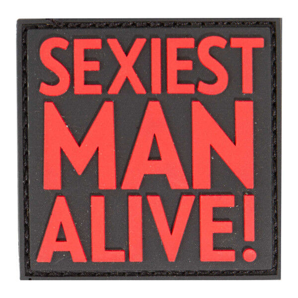 PVC Patch Sexiest man alive, red - Bild 1