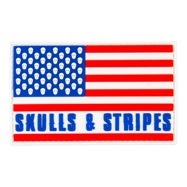Patch 3D PVC Skulls &amp; stripes USA Flag - Bild 1