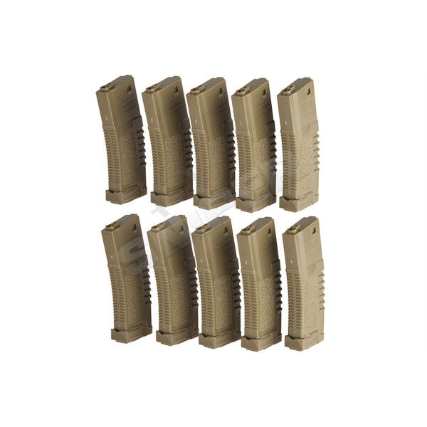 10er Set Mid Cap Amoeba M4 Magazine, Dark Earth - Bild 1