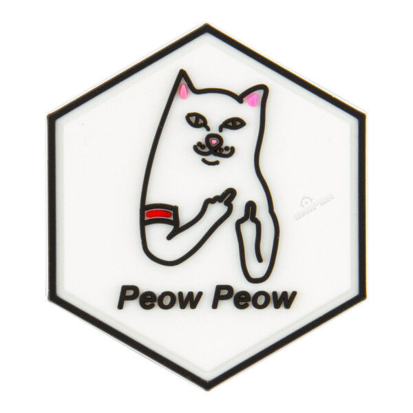 Hexagon 3D PVC Patch White Cat - Bild 1