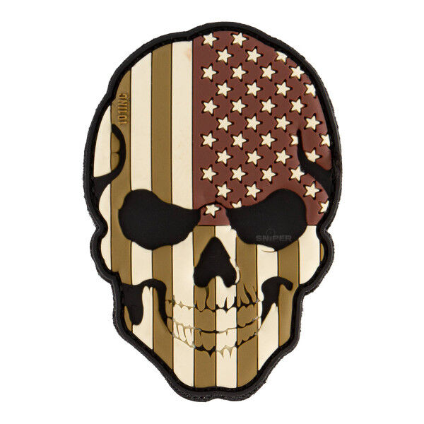 Skull USA PVC Patch, camo - Bild 1