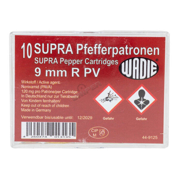 Wadie Supra 9mm Pfeffepatronen für Revolver, 10 Stück - Bild 1