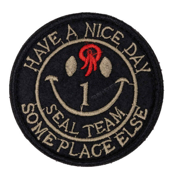 Emerson Embroidery Patch Smiley, Black - Bild 1