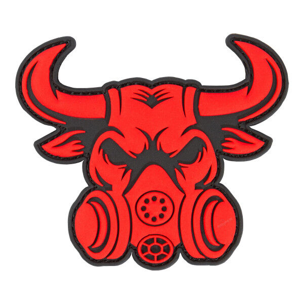 Patch 3D PVC Gasmask Bull, red - Bild 1