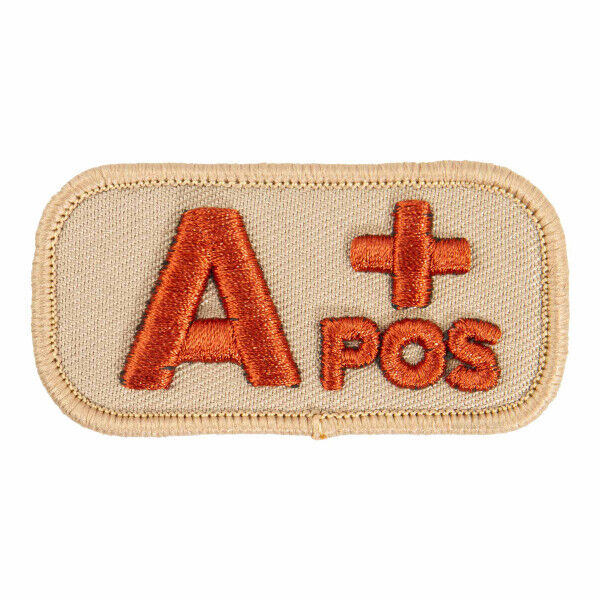 Patch blood type A+ positive, coyote - Bild 1