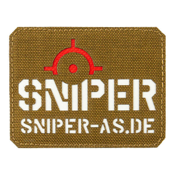 Sniper Lasercut Patch, Coyote, 9x7cm - Bild 1