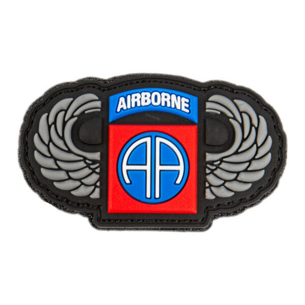 Patch 3D PVC 82nd Airborne silver wings - Bild 1