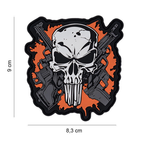 Patch 3D PVC Crossed Guns Skull - Bild 1