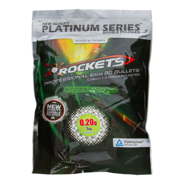 Rockets Platinum Series 0,20g Bio BBs, 1kg Beutel - Bild 1