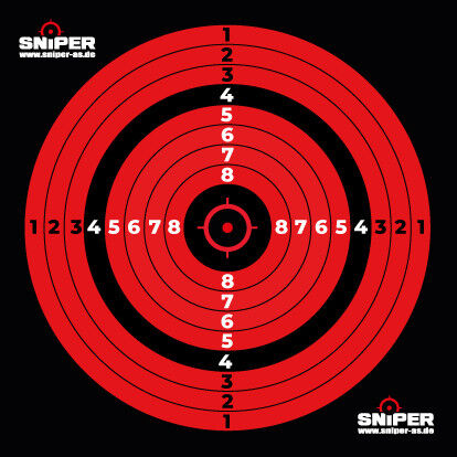 Zielscheiben 14x14cm, Sniper Target red 100 Stück - Bild 1