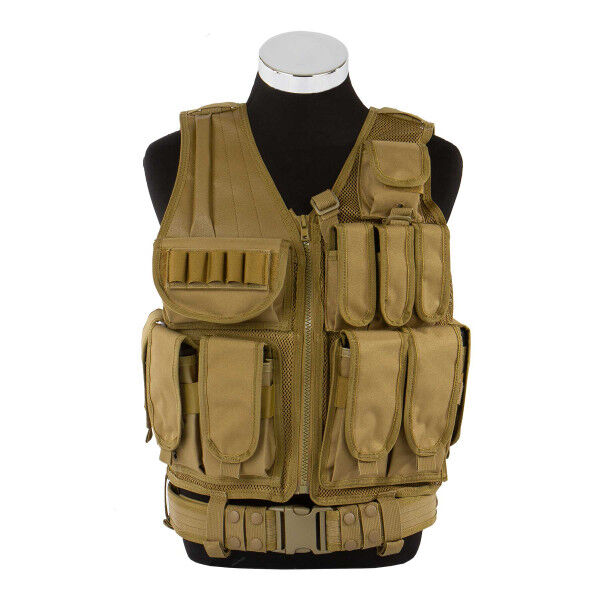 Tactical Vest with Holster, Tan - Bild 1