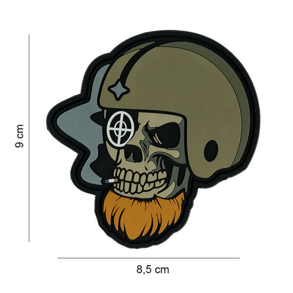 Patch 3D PVC Bearded Skull Pilot - Bild 1