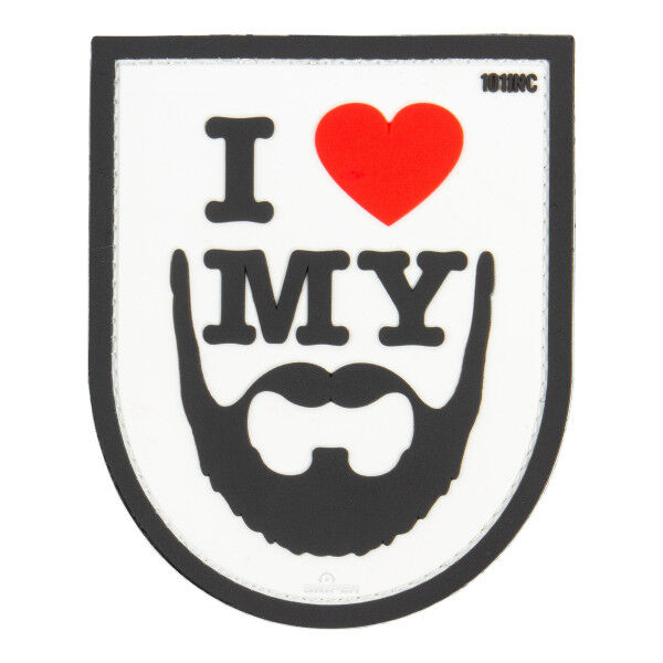 I love my beard... PVC Patch, white - Bild 1