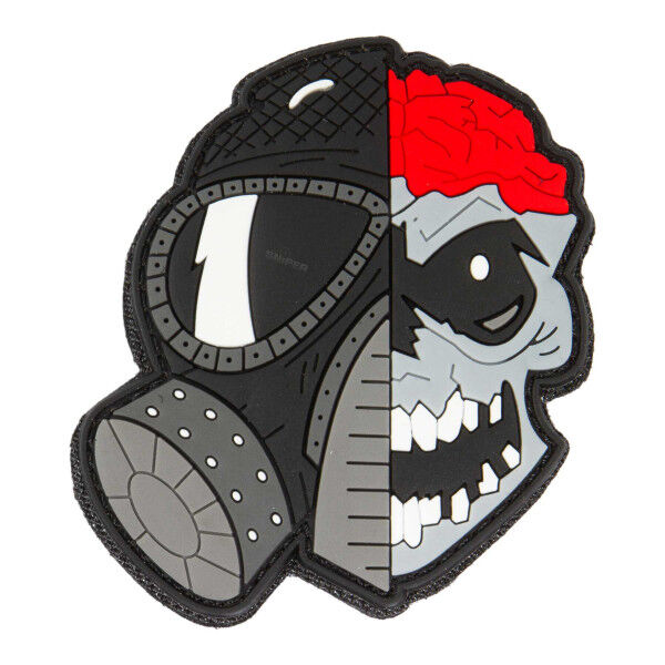 3D PVC Patch Skull with Brains and Gasmask - Bild 1