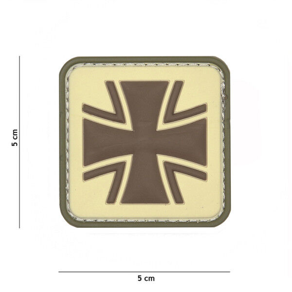 3D PVC Patch German Cross, Coyote - Bild 1