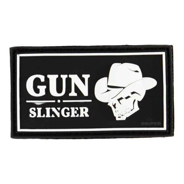 Patch PVC 3D Gun Slinger Skull Cowboy, schwarz - Bild 1
