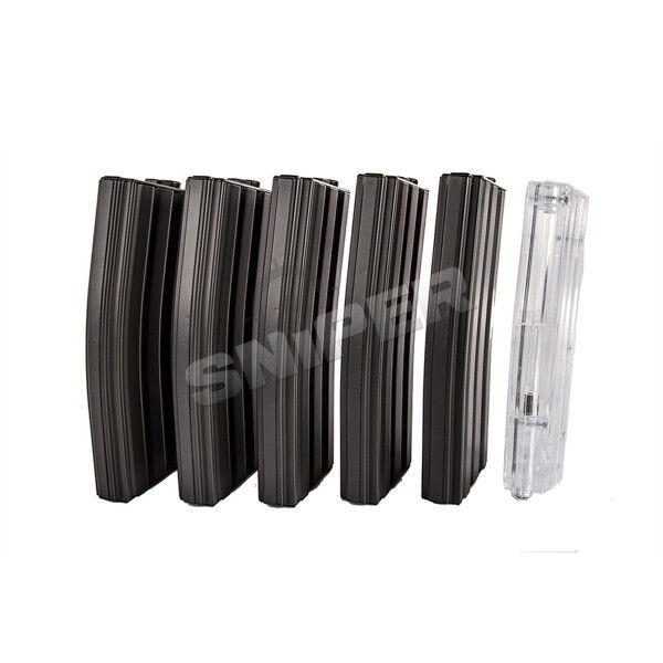 5er Pack M4 MilSim Magazin Metall (30rds), black. - Bild 1
