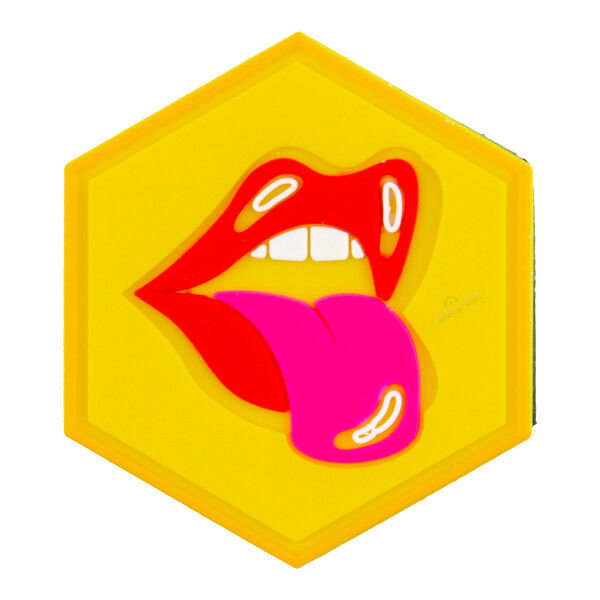 Hexagon 3D PVC Patch Tongue Out - Bild 1