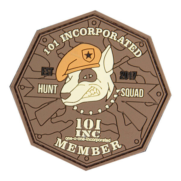 3D PVC Patch 101 INC Hunt squad, brown - Bild 1