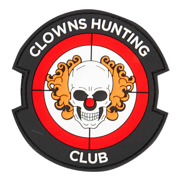3D PVC Patch Clowns Hunting Club, red - Bild 1