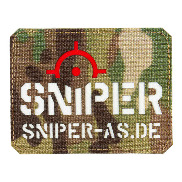 Sniper Lasercut Patch, Multicam, 9x7cm - Bild 1