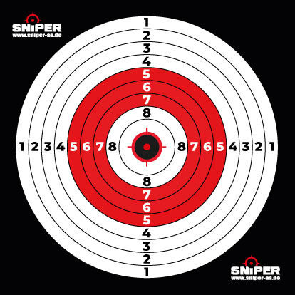Zielscheiben 17x17cm, Sniper Target red, 100 Stück - Bild 1