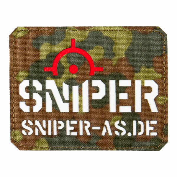 Sniper Lasercut Patch, Flecktarn, 9x7cm - Bild 1