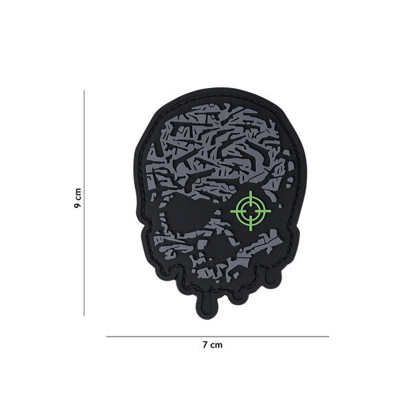 Patch PVC 3D Target Eye Skull, Grey - Bild 1