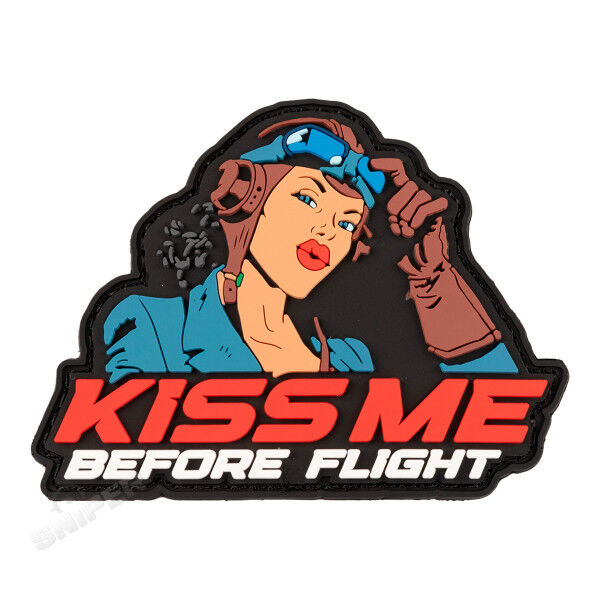 Patch 3D PVC Kiss Me Before Flight - Bild 1