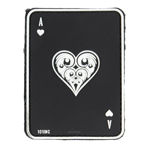 Patch PVC Ace of hearts, black - Bild 1