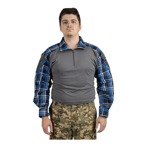 Flannel Combat Shirt, Blue - Bild 1