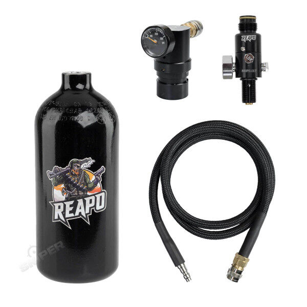 Reapo Twister On Tank Regulator Gen.2 Complete US HPA Set, Black - Bild 1