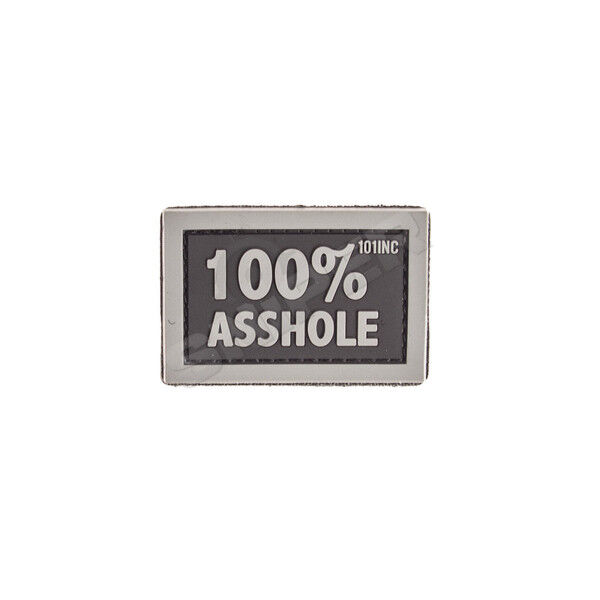 100 Percent Asshole PVC Patch, black/grey - Bild 1
