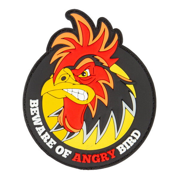 Patch 3D PVC beware of angry bird round - Bild 1