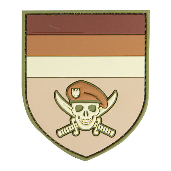 3D PVC Patch German Commando skull, brown - Bild 1