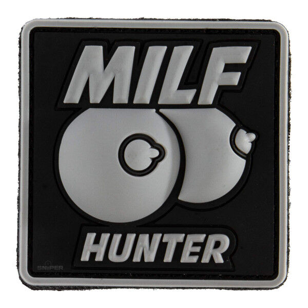 Milf Hunter PVC Patch, Grau - Bild 1