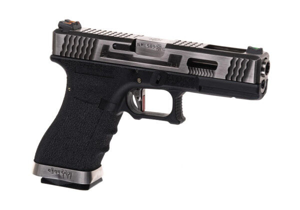 WE Force 07 Silver Barrel Meta-Slidel GBB Softair, Black - Bild 1