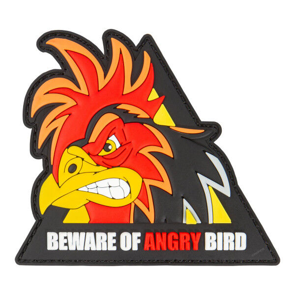Patch 3D PVC beware of angry bird traingle - Bild 1