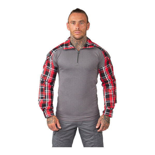 Flannel Combat Shirt, Red - Bild 1