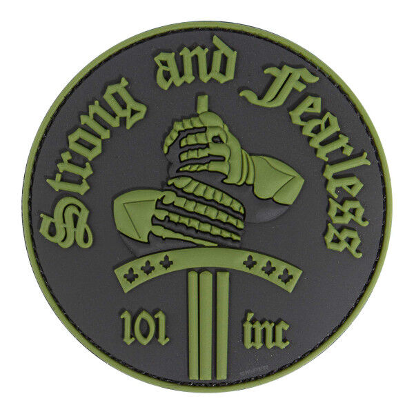 3D PVC Patch Strong and Fearless, green - Bild 1